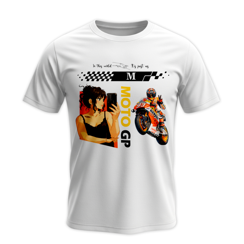Playera | Blanca | Collage Animación | MotoGP