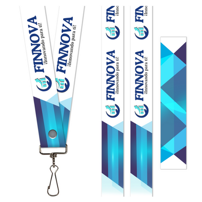 Cinta/lanyard Personalizada | Celeste blanco | FINNOVA