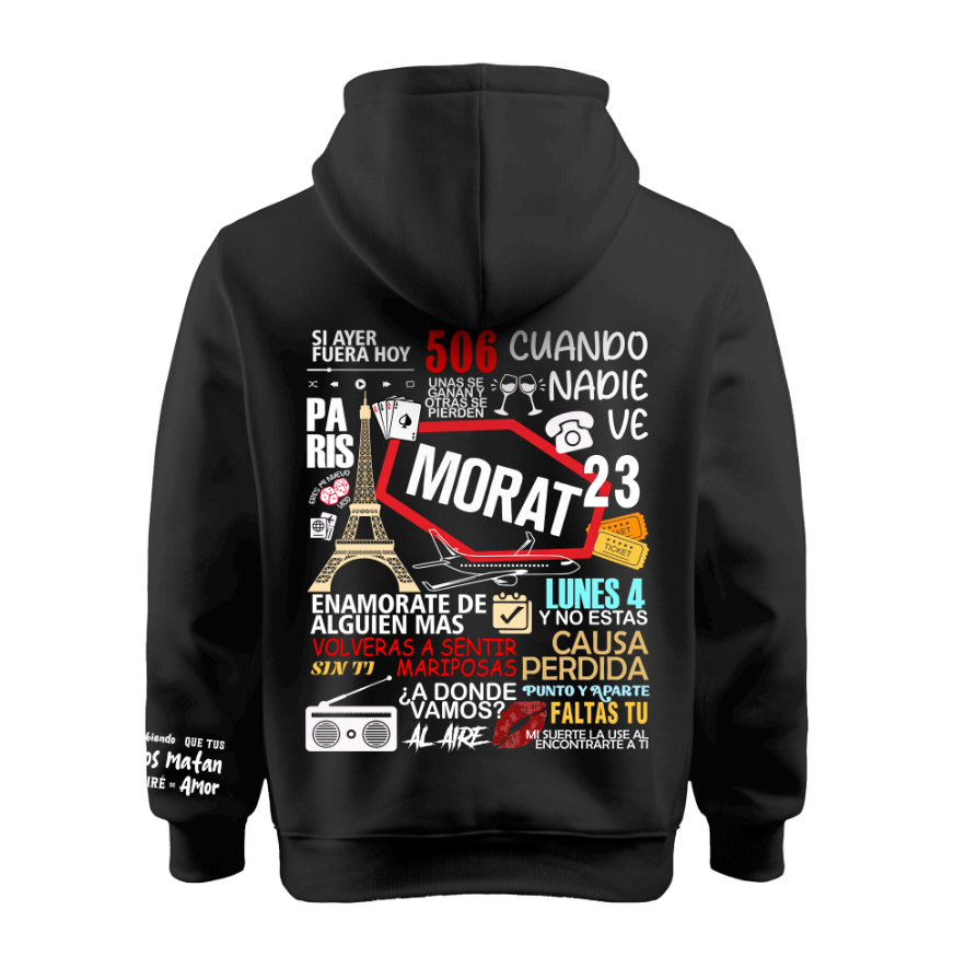 Sudadera | Negro | Morat | collage canciones