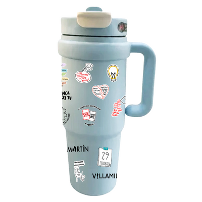 Vasos Térmico 900ml | Summer Trendy Cups | Celeste claro | MORAT | collage variado