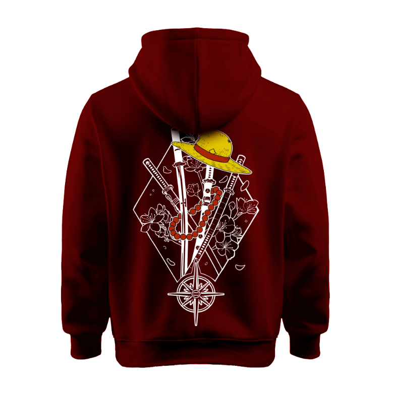 Sudadera | Vino tinto | One Piece | siluetas