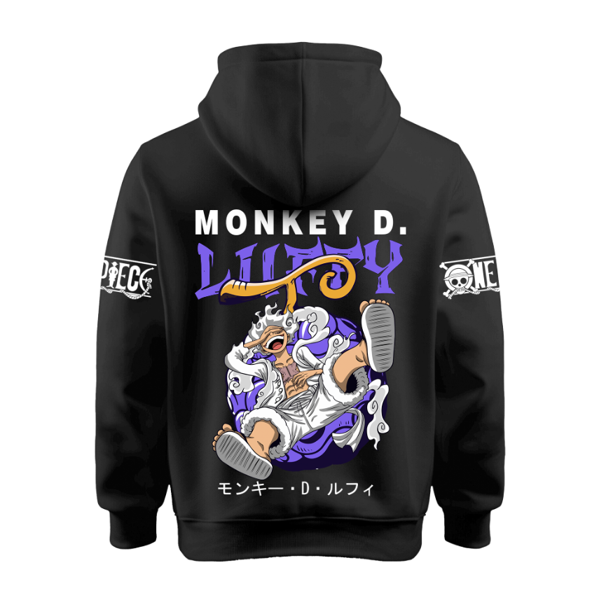 Sudadera | Negra | One Piece | Monkey D. Luffy | Gear 5