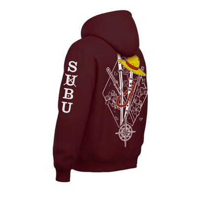 Sudadera | Vino tinto | One Piece | siluetas