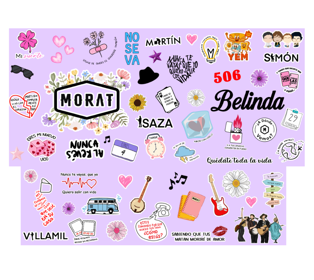 Vaso Térmico 1300ml | Morado | Morat | COLLAGE figuritas coloridas 2 | Belinda