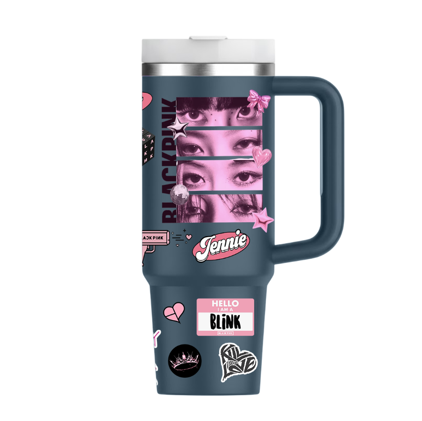 Vaso Térmico 1300ml | Azul Marino | Black Pink | Figuritas 1