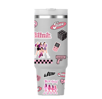 Vaso Térmico 1300ml | Gris Claro | Black Pink | Figuritas 1