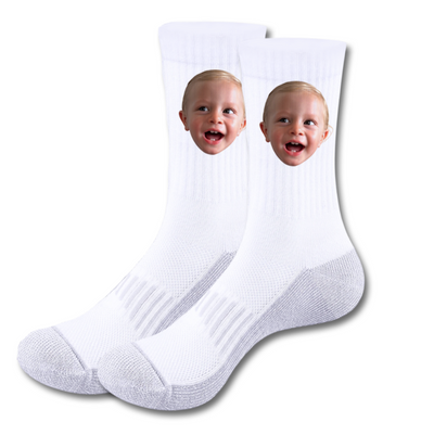 Calcetines | Personalizados | Blanco/gris | carita | niño