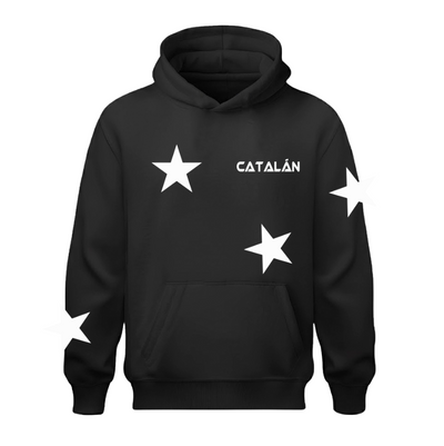 Sudadera | Negra | estrellas | Catalán