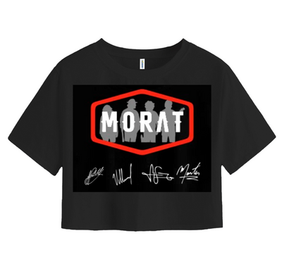 Playera Morat | Negra | Crop Top | Firmas