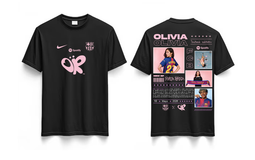 Playera | Negra| FCB X Olivia Rodrigo| OR