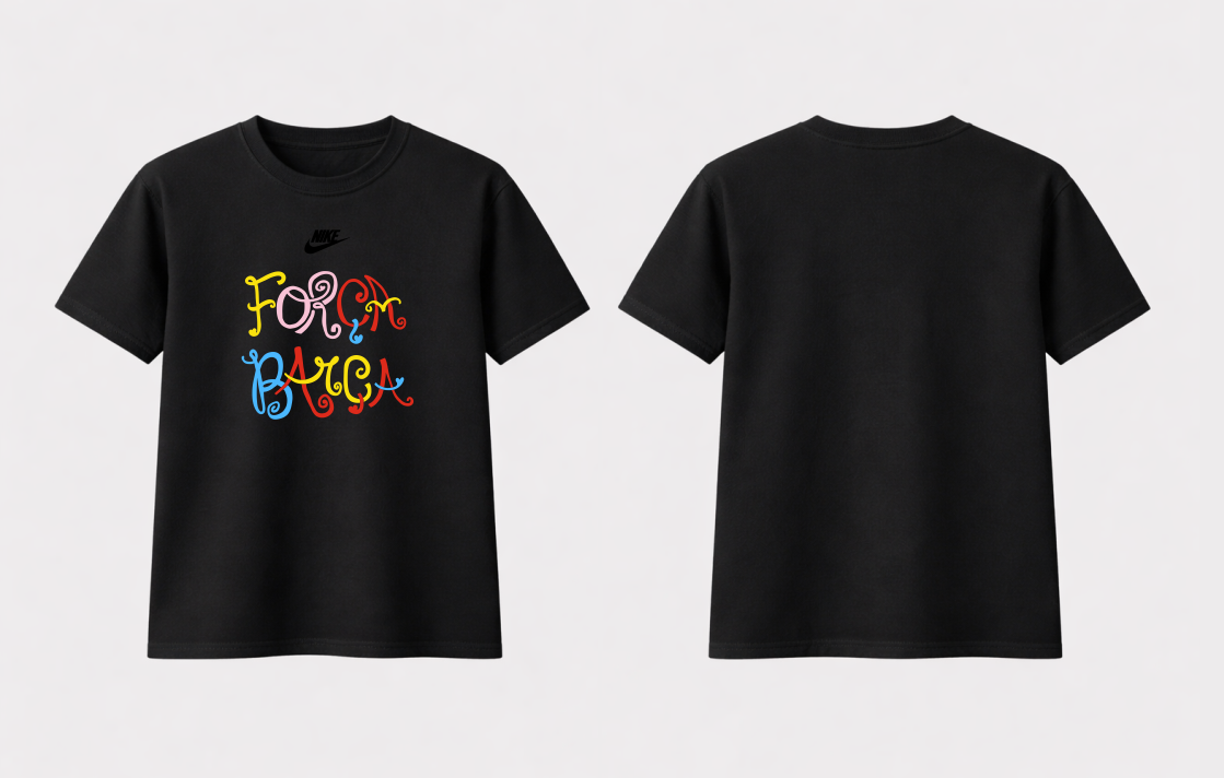 Playera | Negra| Over| FCB x Olivia