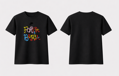 Playera | Negra| Over| FCB x Olivia