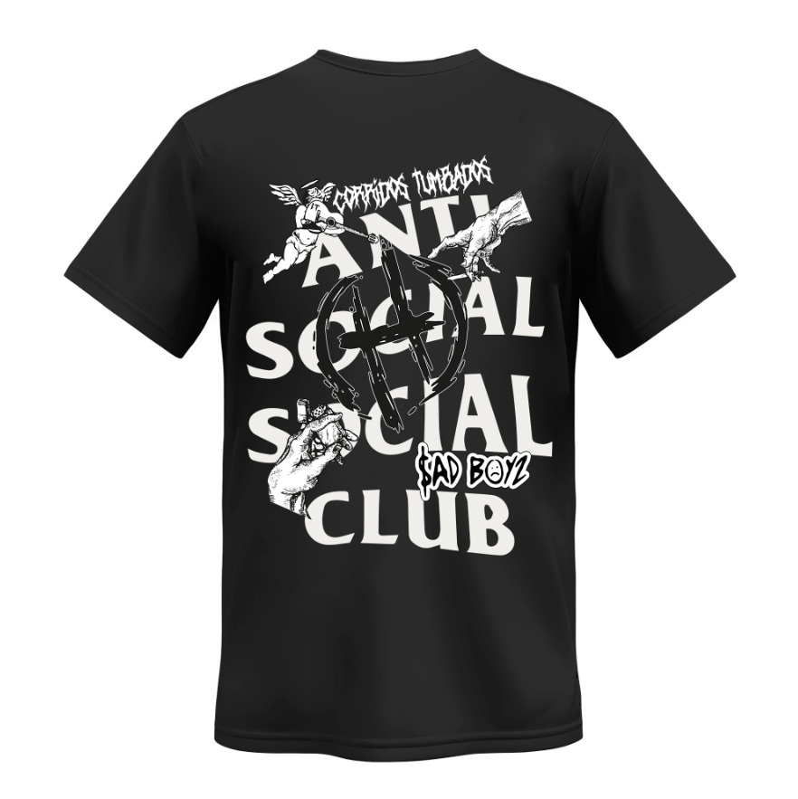 Playera | Negra | Junior H | Anti Social Social Club | Corridos tumbados