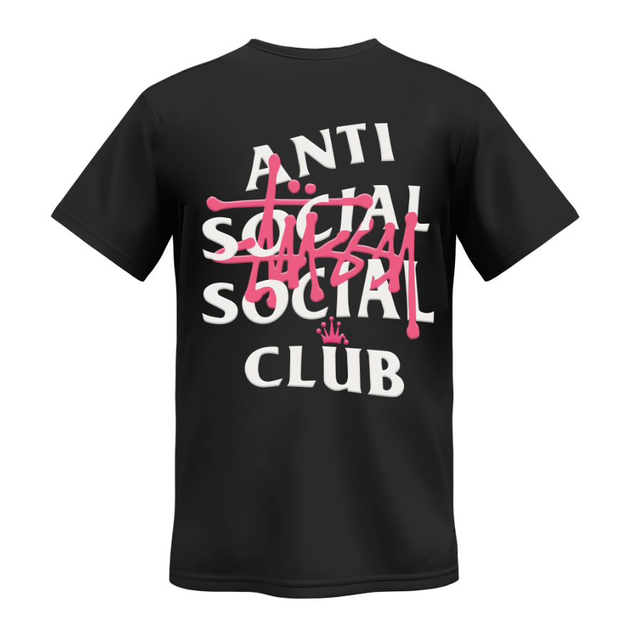 Playera | Negra | Junior H | Stüssy x Anti Social Social Club
