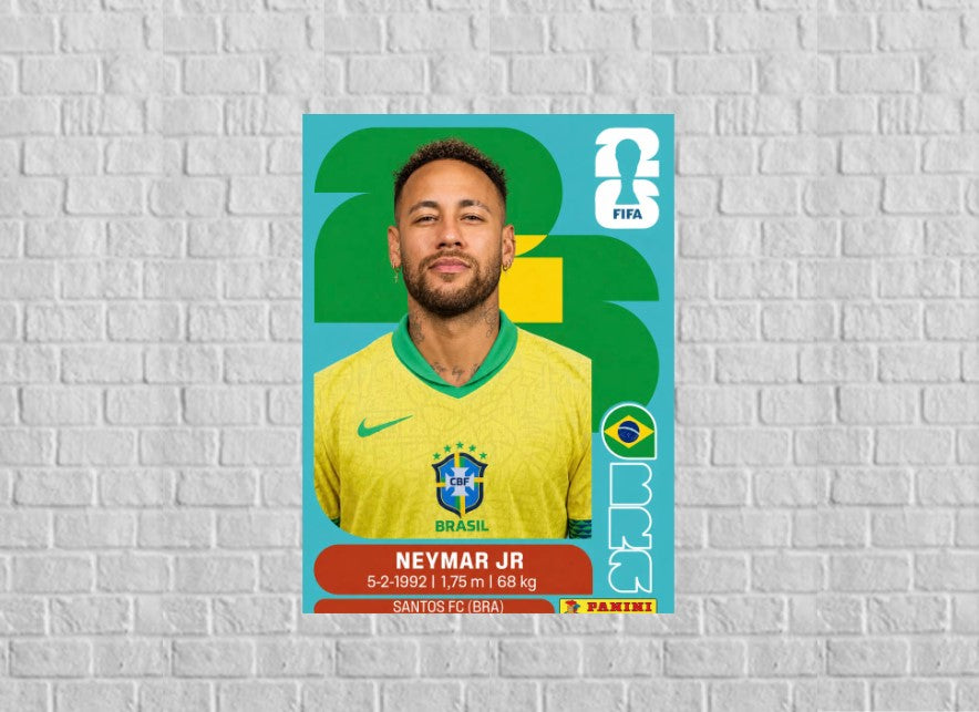 Cuadro Metálico Panini Personalizado | Mundial 2026| Neymar