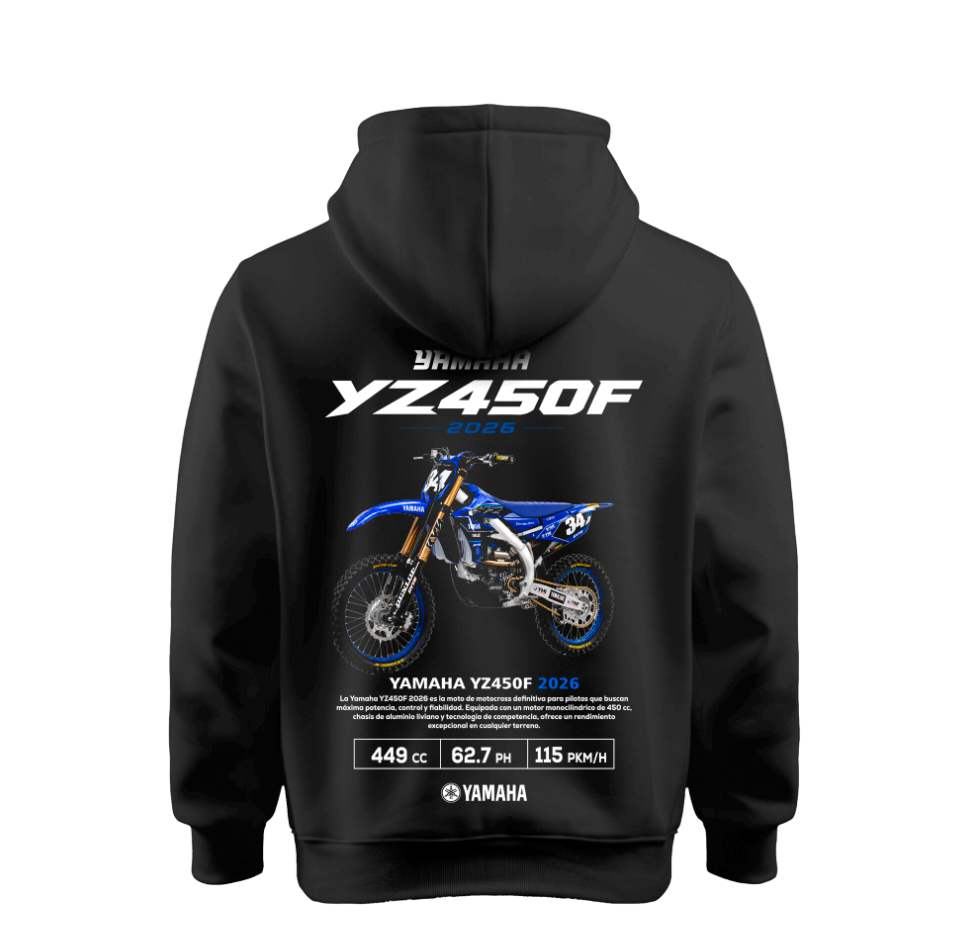Sudadera | Negra | Yamaha | YZ450F 2026