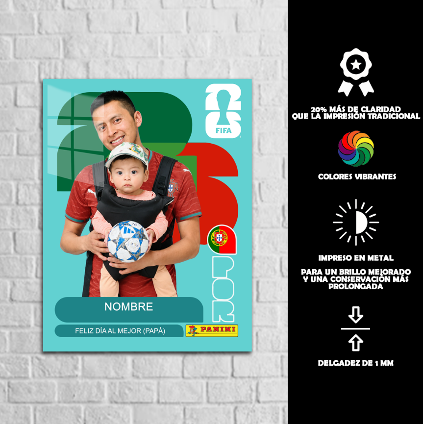 Cuadro Metálico Panini Personalizado | Cromo de Panini | Dia del Padre