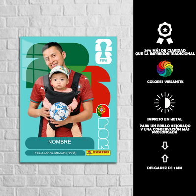 Cuadro Metálico Panini Personalizado | Cromo de Panini | Dia del Padre