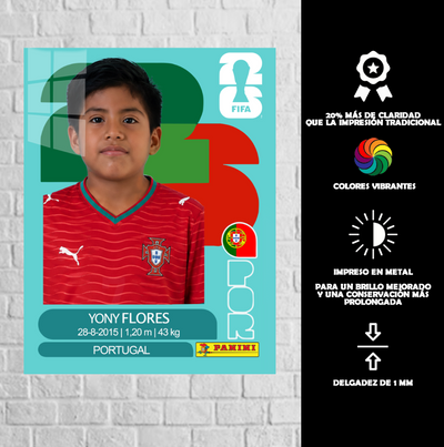 Cuadro Metálico Panini Personalizado | Cromo de Panini | Yony Flores