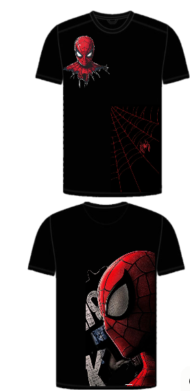 Playera | Negro | Hombre araña | spiderman | prenda elegante