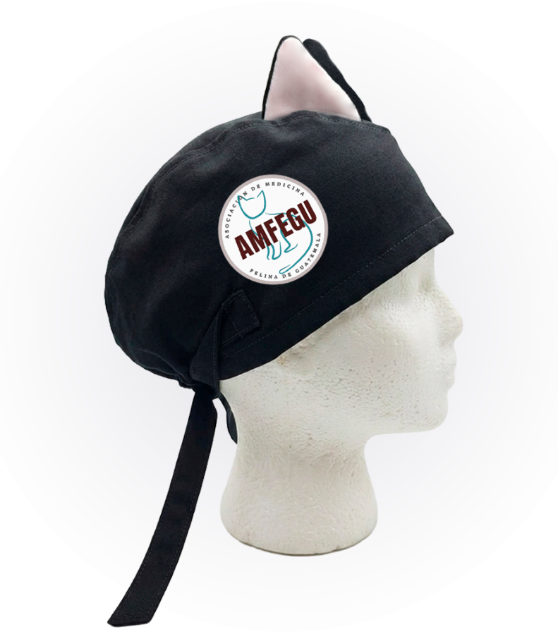 Gorro Quirurgico | Negro | Con orejas | AMFEGU