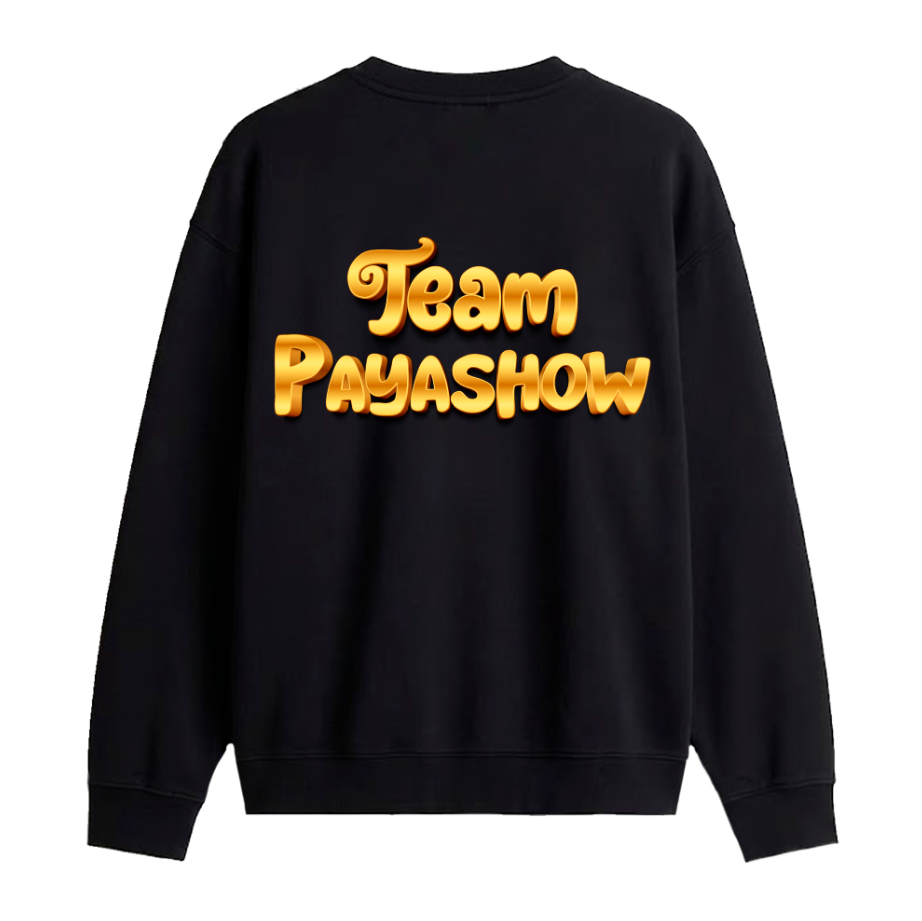 Sudadero | Cuello Redondo | Negro | Team Payashow | Dorado
