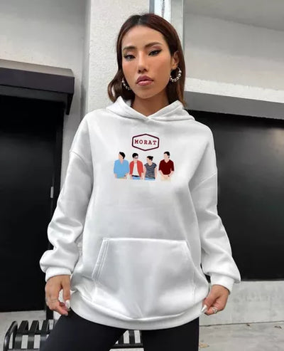 Sudadera Morat| Blanco| Personajes dibujo