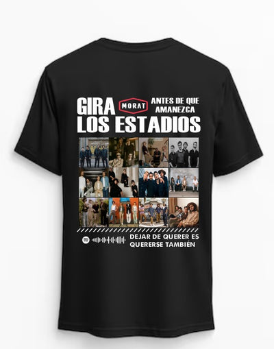 Playera Morat | Negra | Dejar de querer es quererse también | Gira los estadios
