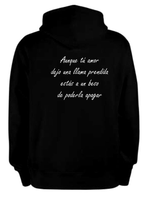 Sudadera Morat | Negro | Vector verde gris | Enamorate de alguien más | Con frase
