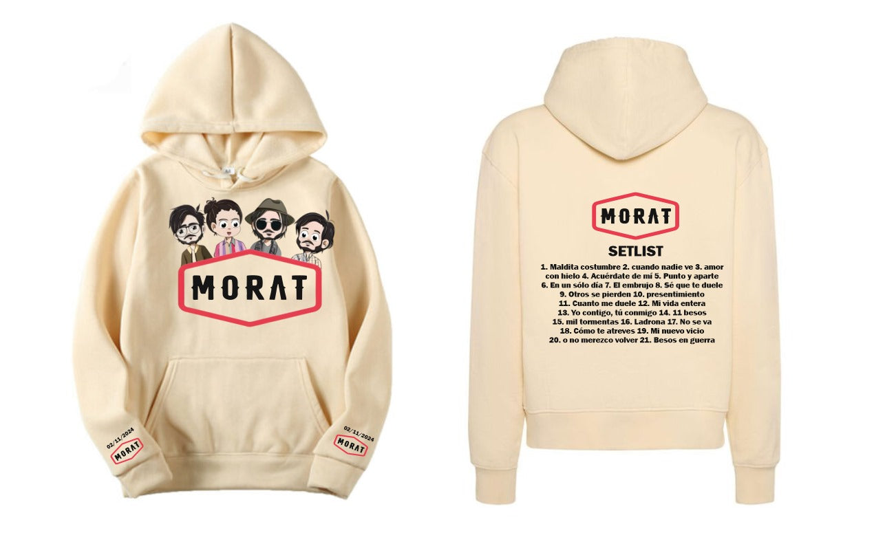 Sudadera Morat | Beige | SETLIST Balas Perdidas | Animado | Fecha de concierto