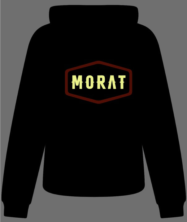 Sudadera Morat | Fluorecente | Brilla en la obscuridad ambos lados | Negro | Besos en guerra