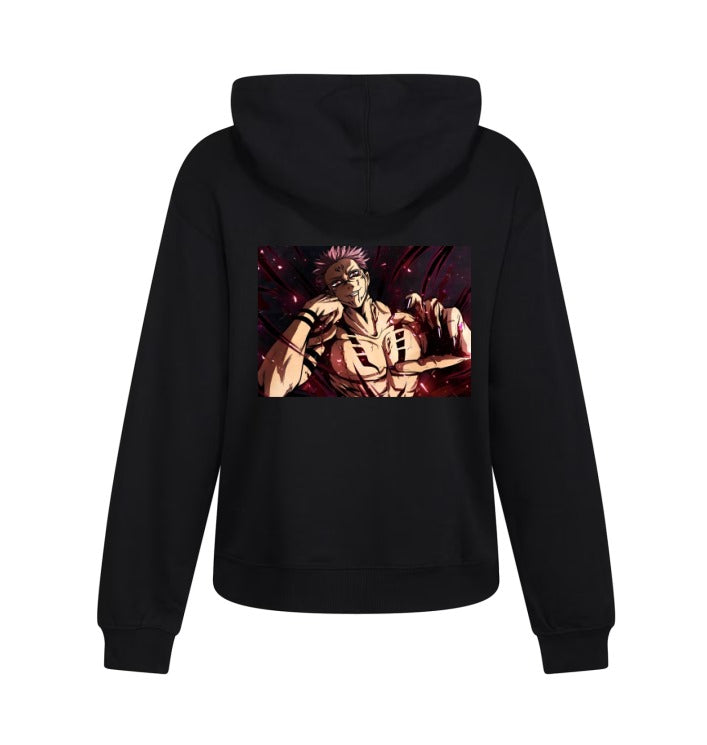 Sudadera Ánime | Negro | Jujutsu Kaisen | Mangas con llamas