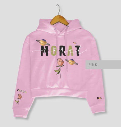 Sudadera tipo Crop Top | Morat | Rosado | Estilo Croptop