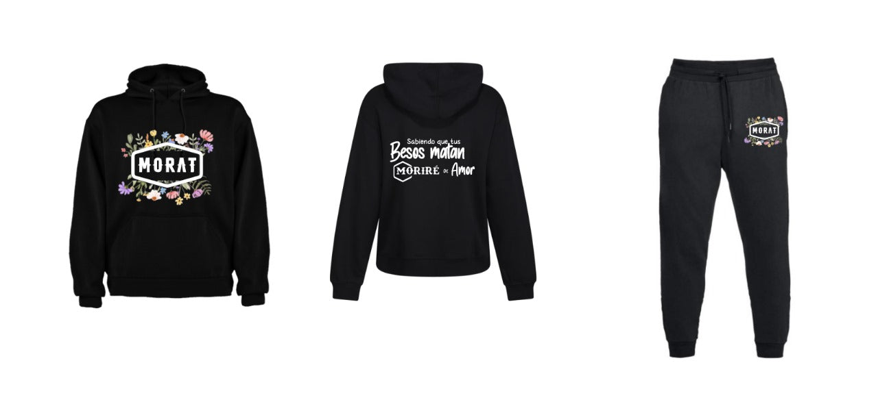 Conjunto | Sudadera Pants | Color Negro | Sabiendo que tus besos matan moriré de amor