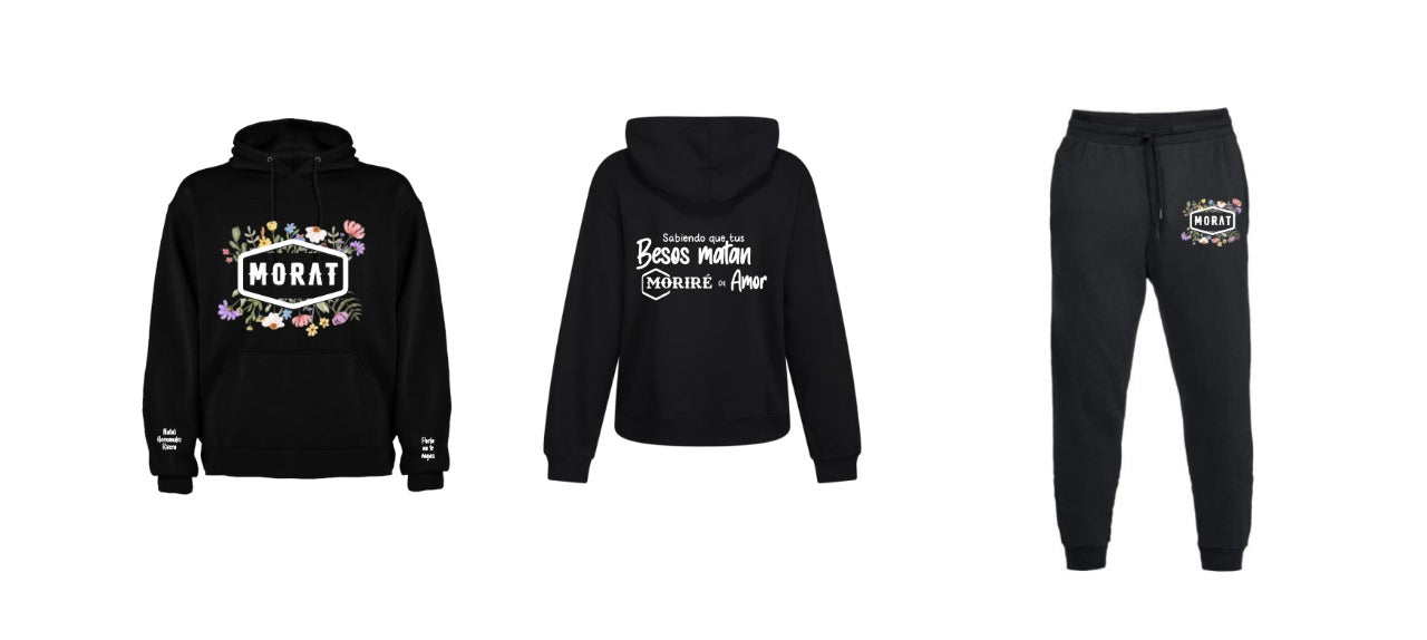 Conjunto | Sudadera Pants | Color Negro | Sabiendo que tus besos matan moriré de amor | Natali