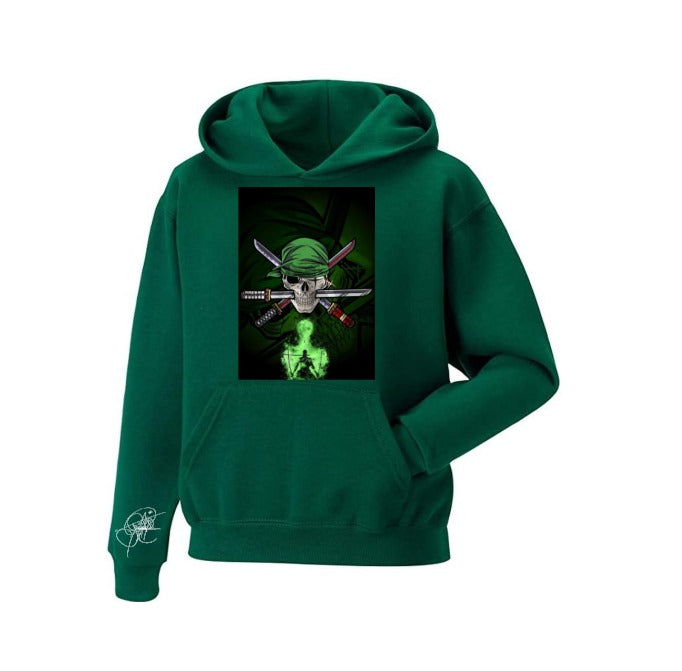 Sudadera Ánime | Verde | Zoro | Logo Zoro