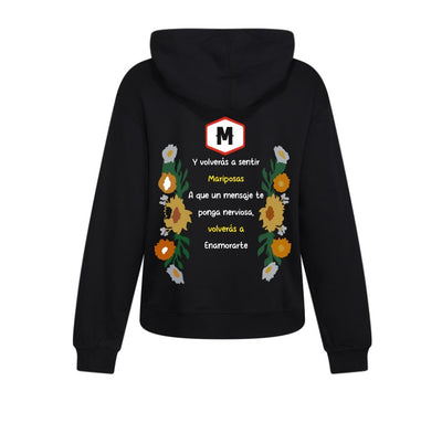 Sudadera Morat | Negro | Logo Morat | Y volveras a sentir Mariposas