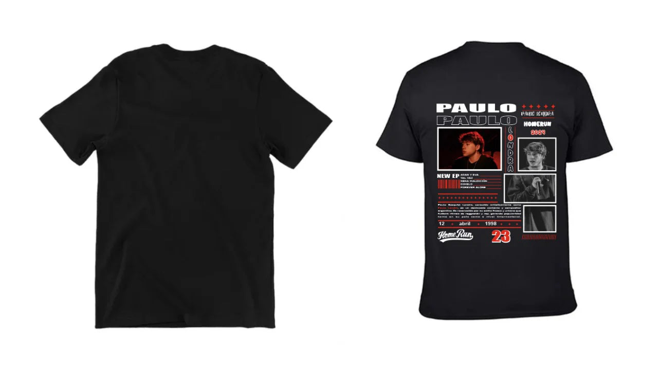 Playera Personalizada | Negro | Paulo Londra | Homerun