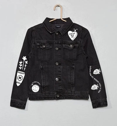Chaqueta de lona | Negro | Morat | Animados | Figuritas 2 | Dama