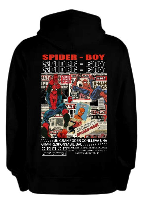 Sudadera logo Hombre Arana Spider Boy Negro