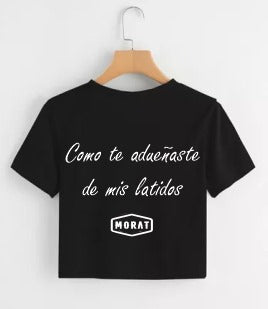 Playera Morat | Negra | Crop Top | M | Grupo