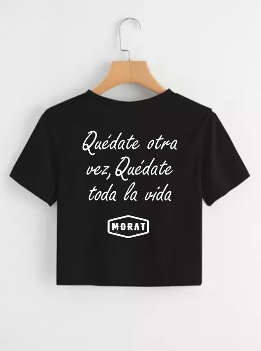Playera Morat | Negra | Crop Top | T | Grupo