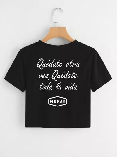 Playera Morat | Negra | Crop Top | T | Grupo