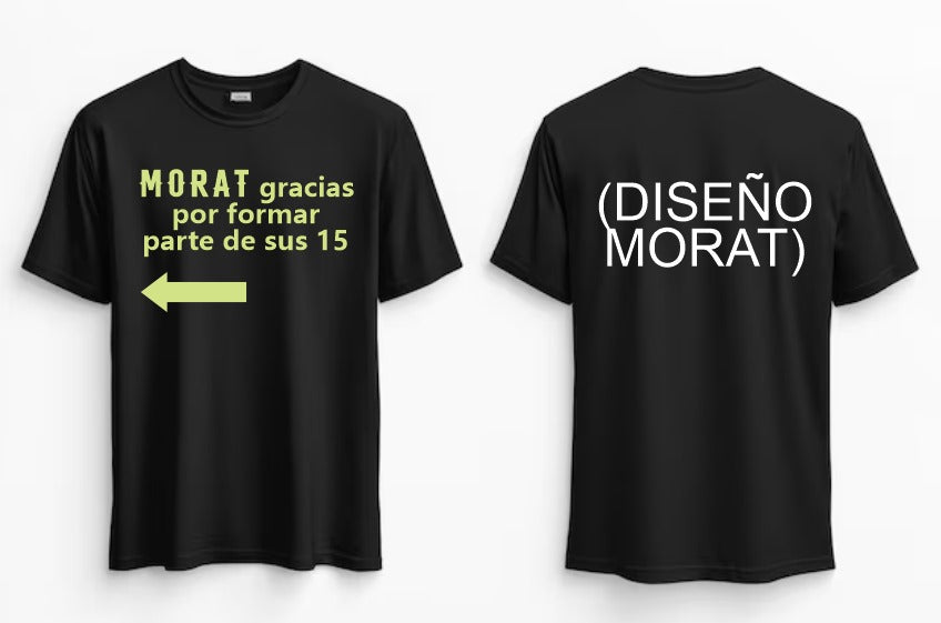 Playera Personalizada | Fluorescente | Brilla en la obscuridad | Negro| morat gracias por formar parte de sus 15 (2)