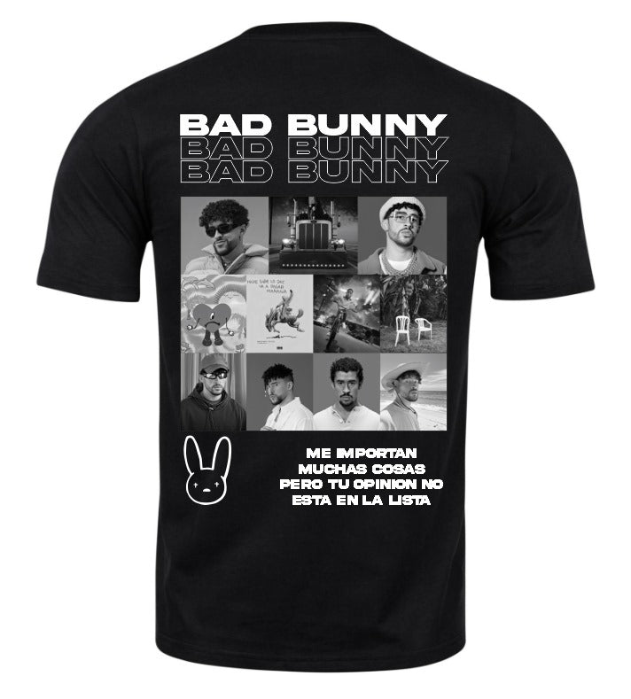 Playera Negra| Bad Bunny| Collage