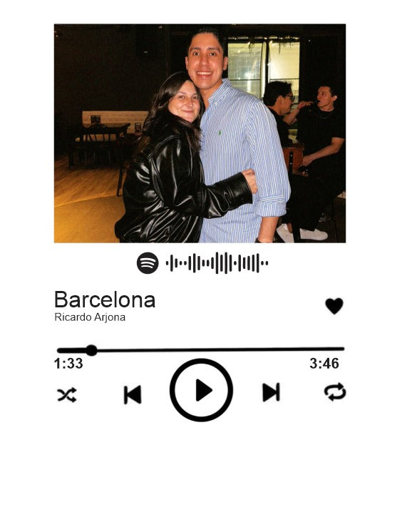 Cuadro Acrílico Spotify | pareja | Barcelona | Ricardo Arjona