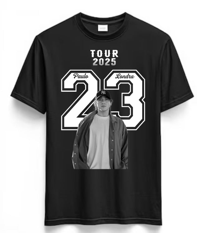 Playera Personalizada | Paulo Londra |Negro| 23 | Tour 2025