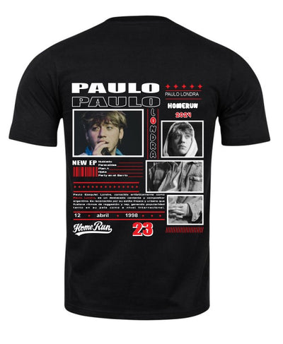Playera Personalizada | Paulo Londra |Negro| Homerun | Collage concierto