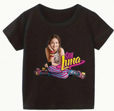 Playera | Negra | Soy Luna | Luna con patines