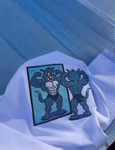 Playera bordada | Blanca | Tom GYM